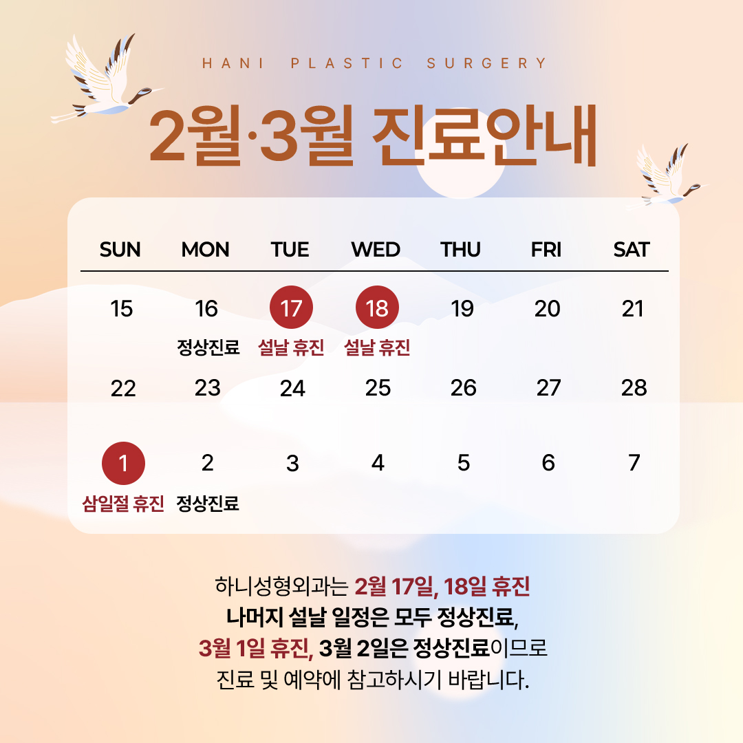 2월, 3월 휴진안내